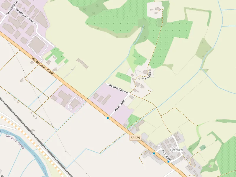 Mappa di via delle Cascine a Petrazzi, Castelfiorentino