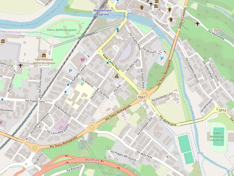 Mappa di via Asia a Montelupo Fiorentino